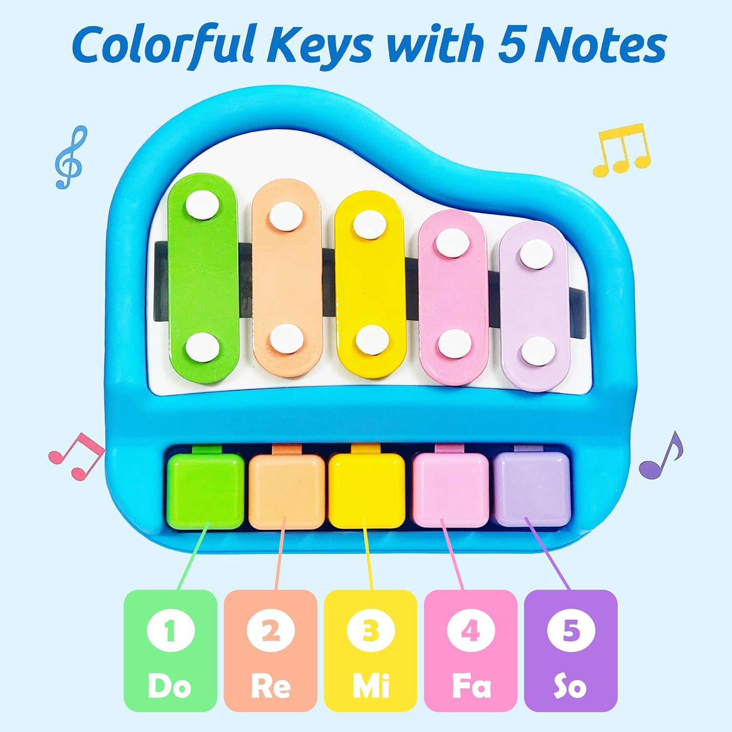 Shipra Play House blue colour 2 in 1 mini piano & xylophone